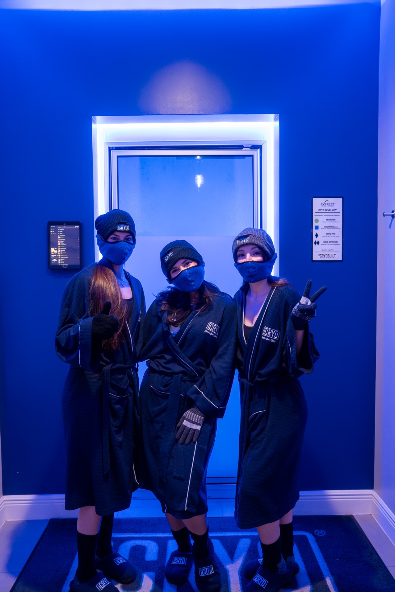 iCRYO Highland Village guest exiting the cryo chamber